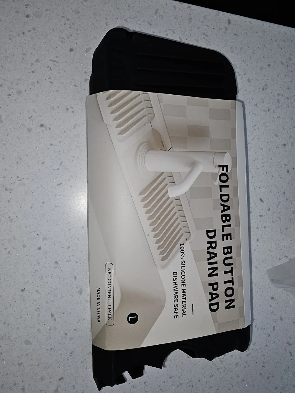 Foldable Button Drain Pad - Black